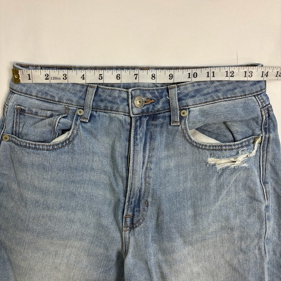 American Eagle Mom Jeans Women's Size 6 High Rise Distressed Straight Leg Denim - Picture 8 of 8